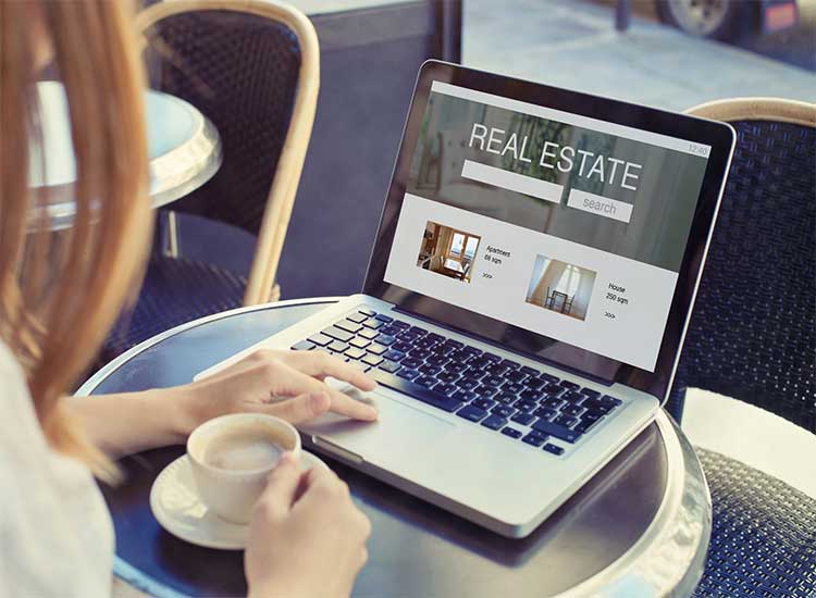 Person browsing a real estate website
